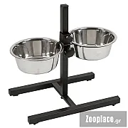 Kerbl Ποτίστρα Ταΐστρα Σκύλου Twin Feeder με Ρυθμιζόμενη Μαύρη